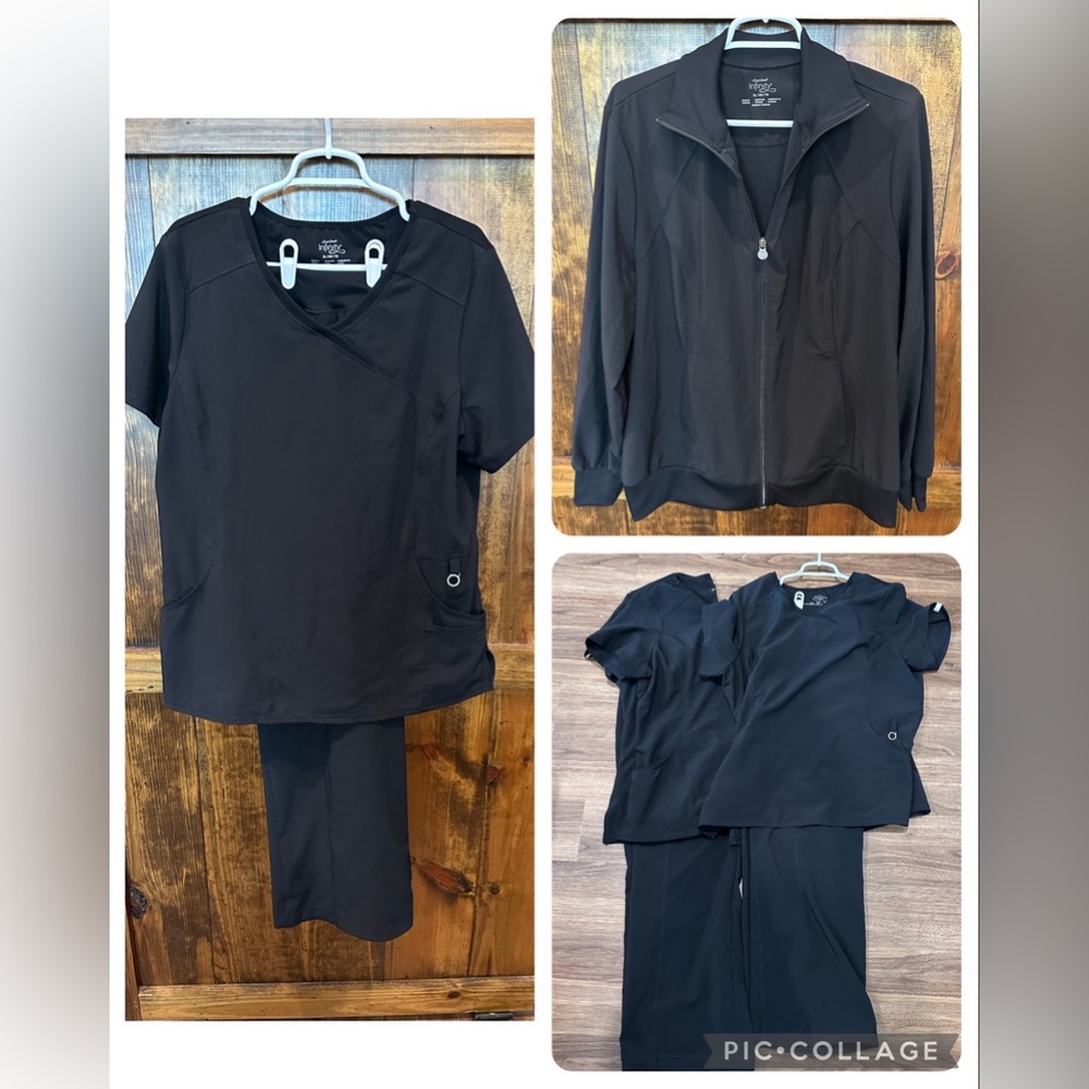 BUNDLE: Cherokee Infinity Scrub Set (2 sets of scrubs and scrub jacket). XL/XLP